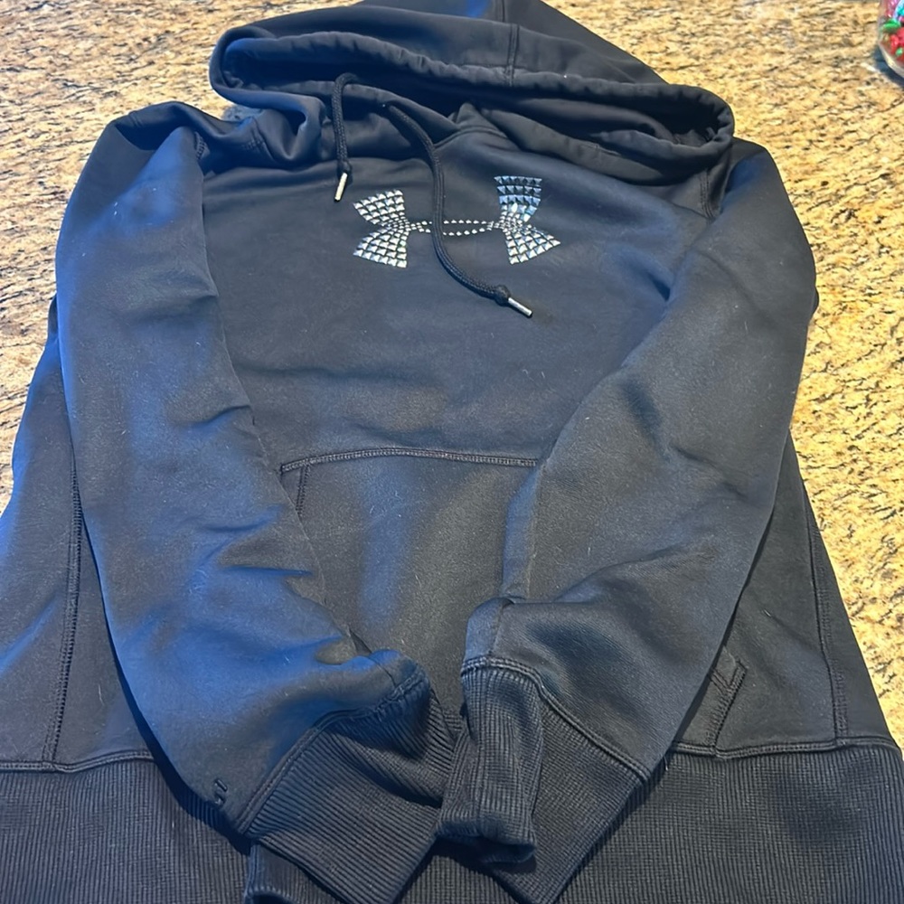 Black Under Armour sweatshirt with silver embellishment